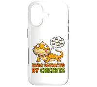 Custodia per iPhone 17 T-shirt divertente con drago barbuto distratto da crickets