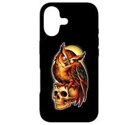 Custodia per iPhone 17 Tatuaggio Mystic Owl Skull Full Moon - Design estetico scuro