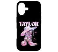 Custodia per iPhone 17 Taylor Outfit Disco Rosa Cowgirl Camicia Donna Teen Ragazze Nome