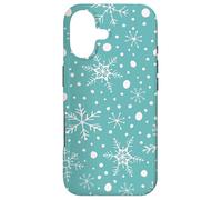 Custodia per iPhone 17 Teal Snowflakes Pattern Winter Christmas Holidays Snow