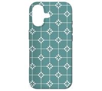 Custodia per iPhone 17 Teal Tile Square Geometric Mediterranean Ocean Pattern