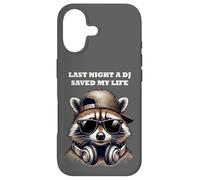 Custodia per iPhone 17 Techno Raccoon Spirit Animal, Last Night Un DJ mi ha salvato la vita