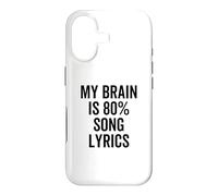Custodia per iPhone 17 Testo canzone My Brain is 80% Percent Funny Music Lover