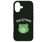 Custodia per iPhone 17 They Them Pronouns Frog Cute Nonbinary Queer Aesthetic
