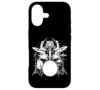 Custodia per iPhone 17 Tiger Drummer Rock Wild Animal Suonare la batteria