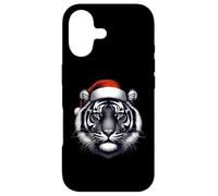 Custodia per iPhone 17 Tigre con cappello di Babbo Natale Natale amante dello zoo custode safari