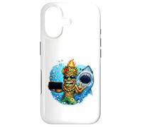 Custodia per iPhone 17 Tiki Man Shark Selfie - Isola divertente Ocean Vibes Tropical