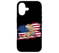 Custodia per iPhone 17 Tiny Dinosaur USA Flag 4th of July Bearded Dragon Lover