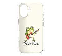 Custodia per iPhone 17 Treble Maker, divertente rana, chitarrista, musica, arte retrò