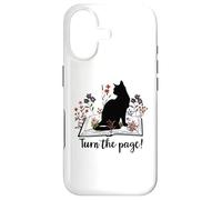 Custodia per iPhone 17 Turn the Page Books & Cats Black Cat Women Floral Book Lover