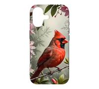 Custodia per iPhone 17 Uccello cardinale settentrionale circondato da fiori di rododendro