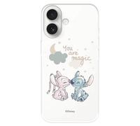 Custodia per iPhone 17 ufficiale Disney Lilo & Stitch amore magico per proteggere il tuo cellulare, custodia in silicone trasparente flessibile con licenza ufficiale Lilo & Stitch