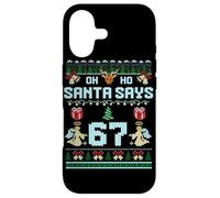 Custodia per iPhone 17 Ugly Sweater like Design. Gen Z Alpha Meme Santa Says 67