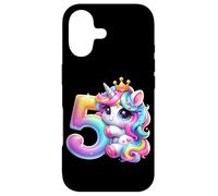 Custodia per iPhone 17 Unicorno 5° compleanno design per ragazze amanti degli unicorni