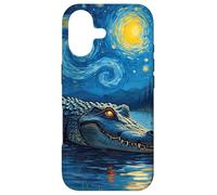 Custodia per iPhone 17 Van Gogh's Starry Night Alligator Crocodile Swamp Art