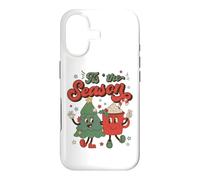 Custodia per iPhone 17 Vintage Christmas Tis The Season Christmas Tree Coffee Latte