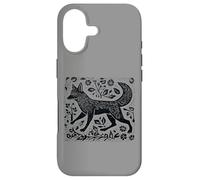 Custodia per iPhone 17 Vintage Cottagecore Folk Art Fox Linocut dall'aspetto fresco