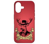 Custodia per iPhone 17 Vintage Dapper Stag Merry Christmas formale Holiday Graphic