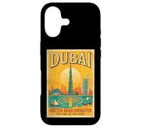 Custodia per iPhone 17 Vintage Dubai Emirati Arabi Uniti Viaggio Souvenir City Landmark Turistico Regalo