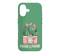 Custodia per iPhone 17 Vintage Focus On The Good Wildflower Camera Happy Thoughts