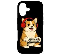 Custodia per iPhone 17 Vintage Giapponese Corgi Cane Gamer Grafica Retro Giappone Anime