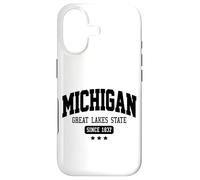 Custodia per iPhone 17 Vintage Michigan Great Lakes State Athletic Testo nero
