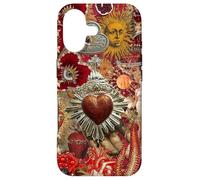Custodia per iPhone 17 Vintage Mosaico Sacro Cuore Sole Rosso Scrapbook