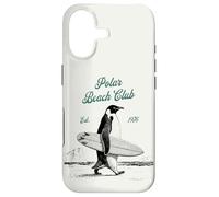 Custodia per iPhone 17 Vintage Polar Beach-Club Pinguino Surfer