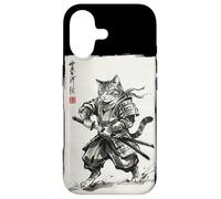 Custodia per iPhone 17 Vintage Samurai Cat Japanese Sumi-e Ink Feline Arti Marziali