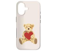 Custodia per iPhone 17 Vintage Teddy Bear Holding a Heart Romantic Valentines