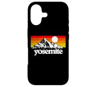 Custodia per iPhone 17 Vintage Yosemite National Park Retro Mountains & Sun Graphic