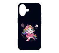 Custodia per iPhone 17 Volano da badminton unicorno arcobaleno Kawaii ragazze
