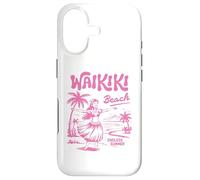 Custodia per iPhone 17 Waikiki Beach Retro Hawaii Vintage Hula Surf Travel Girl