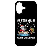 Custodia per iPhone 17 We Fish You Merry Christmas Babbo Natale divertente per uomini, donne e bambini