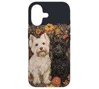 Custodia per iPhone 17 Westie e Scottie in William Morris Style Garden