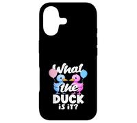 Custodia per iPhone 17 What the Duck Is It Funny Gender Reveal Pun Palloncini