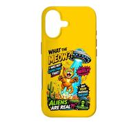 Custodia per iPhone 17 What The Meow Funny Cat UFO Abduction Sci-Fi Alien
