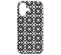 Custodia per iPhone 17 White Black Cross Square Geometric Optical Art Pattern