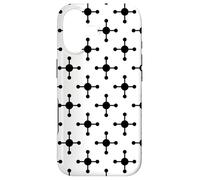 Custodia per iPhone 17 White Black Molecule Atom Connected Dot Monochrome Pattern