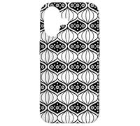 Custodia per iPhone 17 White Black Oval Onion-like Geometric Organic Op Art Pattern