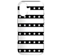 Custodia per iPhone 17 White Black Simple Star Stripe Lines Horizontal Pattern