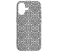 Custodia per iPhone 17 White Black Square Rectangle Circle Maze-like Pattern