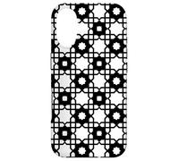 Custodia per iPhone 17 White Black Square Star Cross Ethnic Rustic Folk Pattern