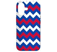 Custodia per iPhone 17 White Blue Red Netherlands Tricolor Zigzag Triangles Pattern