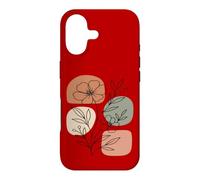 Custodia per iPhone 17 Wildflower Line Art Abstract Botanical Mid Century