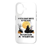 Custodia per iPhone 17 Witch Wine And Westie Dog Mom Funny Halloween Costume