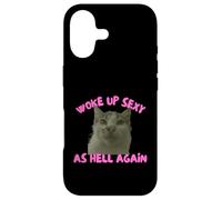 Custodia per iPhone 17 Woke Up Sexy As Hell Again Funny Cat Meme Sarcastic