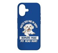 Custodia per iPhone 17 Womens Girls Humans Make My Head Hurt Happy Maltese Lover