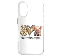 Custodia per iPhone 17 Womens Girls Mom Peace Love Cute Show Pig Lover