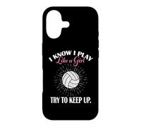 Custodia per iPhone 17 Womens I Know I Play Like A Girl Try Keep Up Volleyball